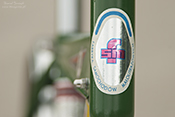 logo FSM na główce ramy roweru Reksio
